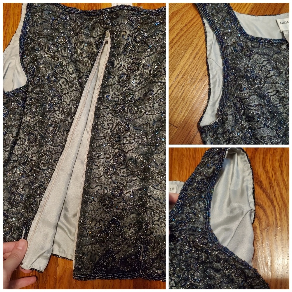 NWT! Adrianna Papell Gorgeous Embellished Sleeveless Blouse Size 14 Petite - Picture 6 of 9